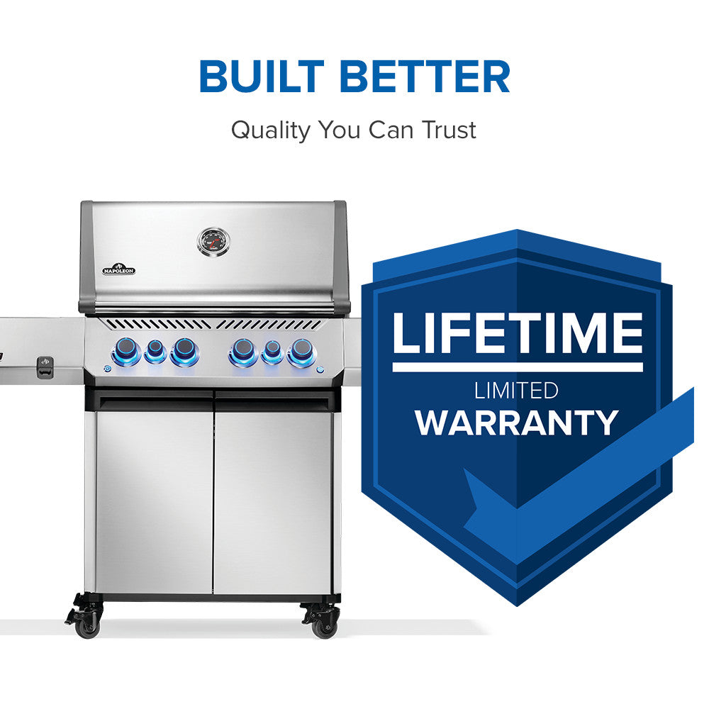 Prestige® 500 Natural Gas Grill with Infrared Side and Rear Burner, Stainless Steel