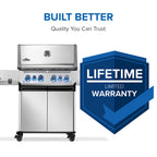 Prestige® 500 Natural Gas Grill with Infrared Side and Rear Burner, Stainless Steel