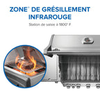 Rogue® PRO 625 Propane Gas Grill with Infrared Side Burner, Stainless Steel