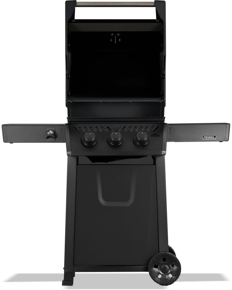 Rebel 3 Propane Gas Grill, Matte Black