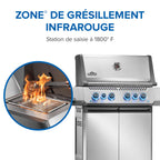 Prestige® 500 Natural Gas Grill with Infrared Side and Rear Burner, Stainless Steel