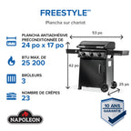 Freestyle™ 24 Inch Pre-seasoned Non-Stick Griddle, Propane