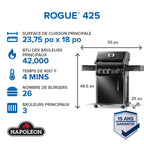 Rogue® 425 Natural Gas Grill with Range Side Burner, Black