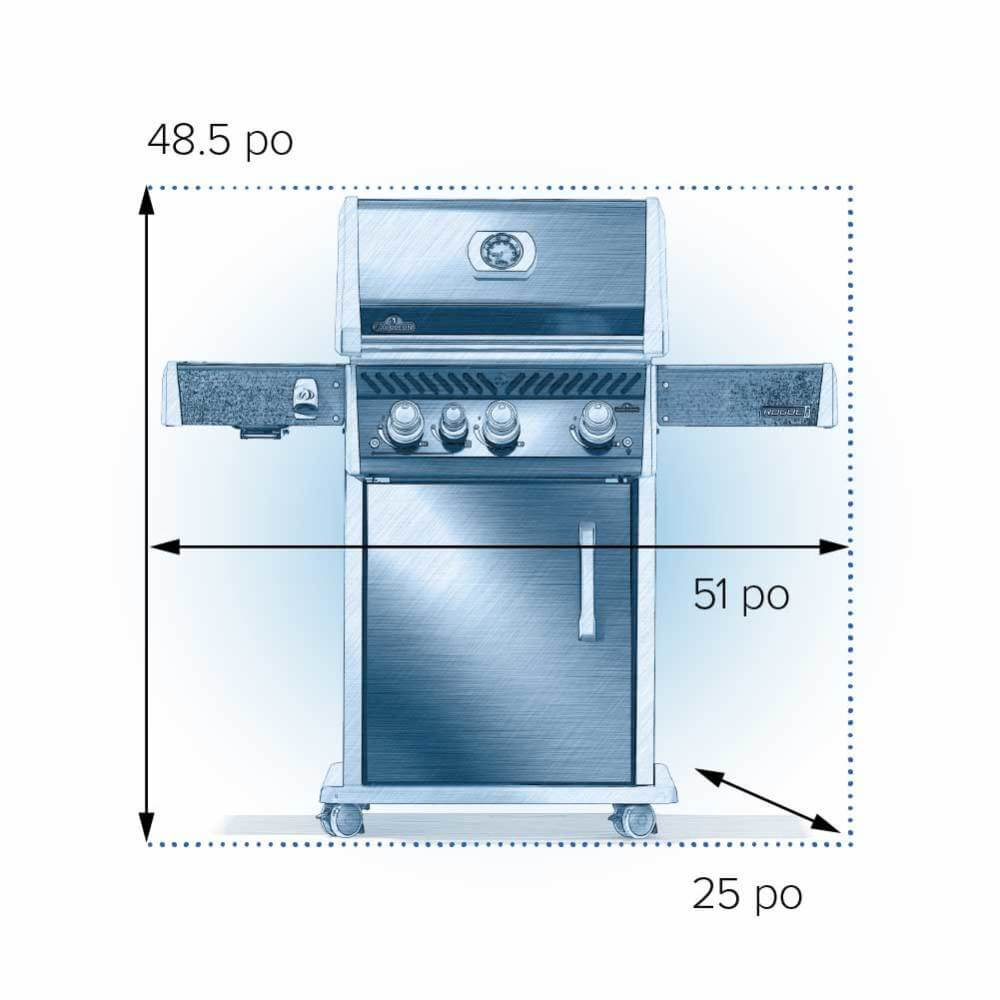 Rogue® PRO 425 Natural Gas Grill with Infrared Side Burner, Black