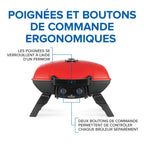 TravelQ™ 285 Portable Propane Gas Grill with Griddle, Red