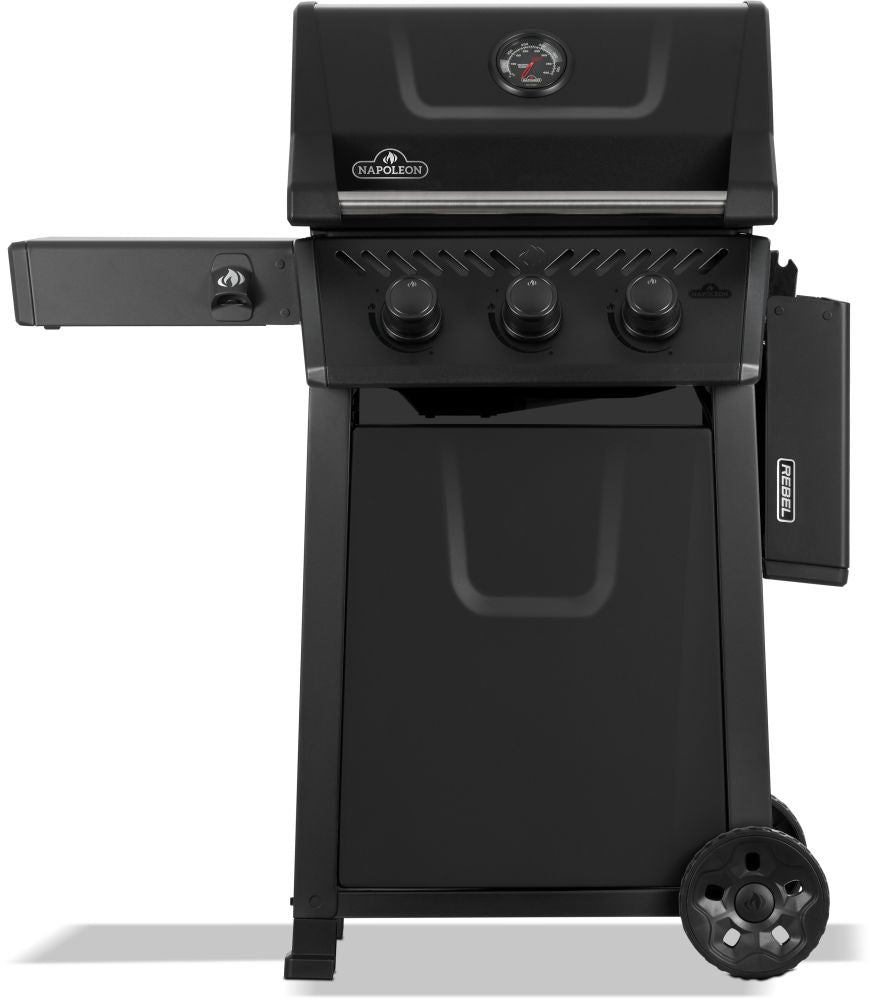 Rebel 3 Propane Gas Grill, Matte Black