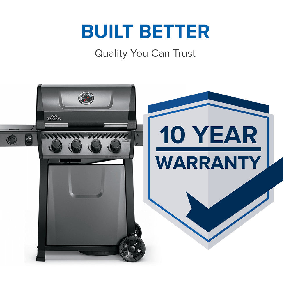 Freestyle™ 425 Propane Gas Grill with Range Side Burner, Graphite Grey