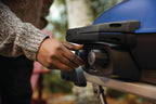TravelQ™ 285X Portable Propane Gas Grill with Scissor Cart, Blue