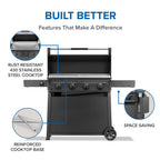 Freestyle™ 36 Inch Griddle, Rust-Resistant Stainless Steel Cooktop, Propane