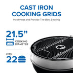 PRO22 Charcoal Kettle Grill, Black