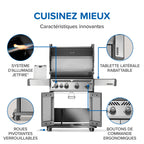 Rogue® 525 Natural Gas Grill with Range Side Burner, Stainless Steel