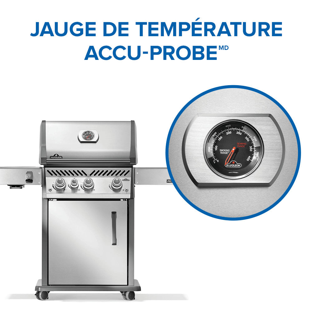 Rogue® PRO 425 Propane Gas Grill with Infrared Side Burner, Stainless Steel