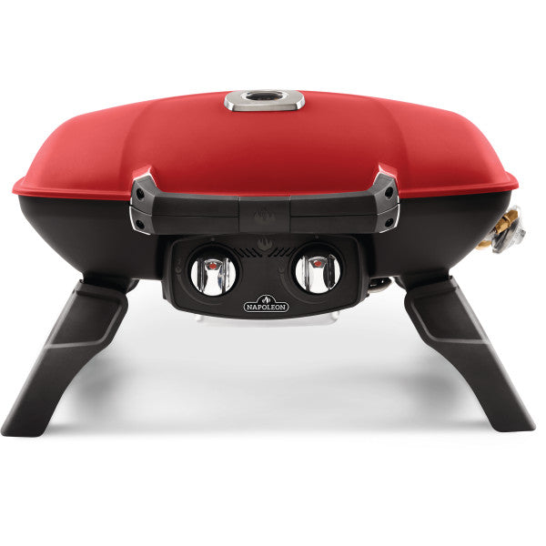 TravelQ™ 285 Portable Propane Gas Grill with Griddle, Red