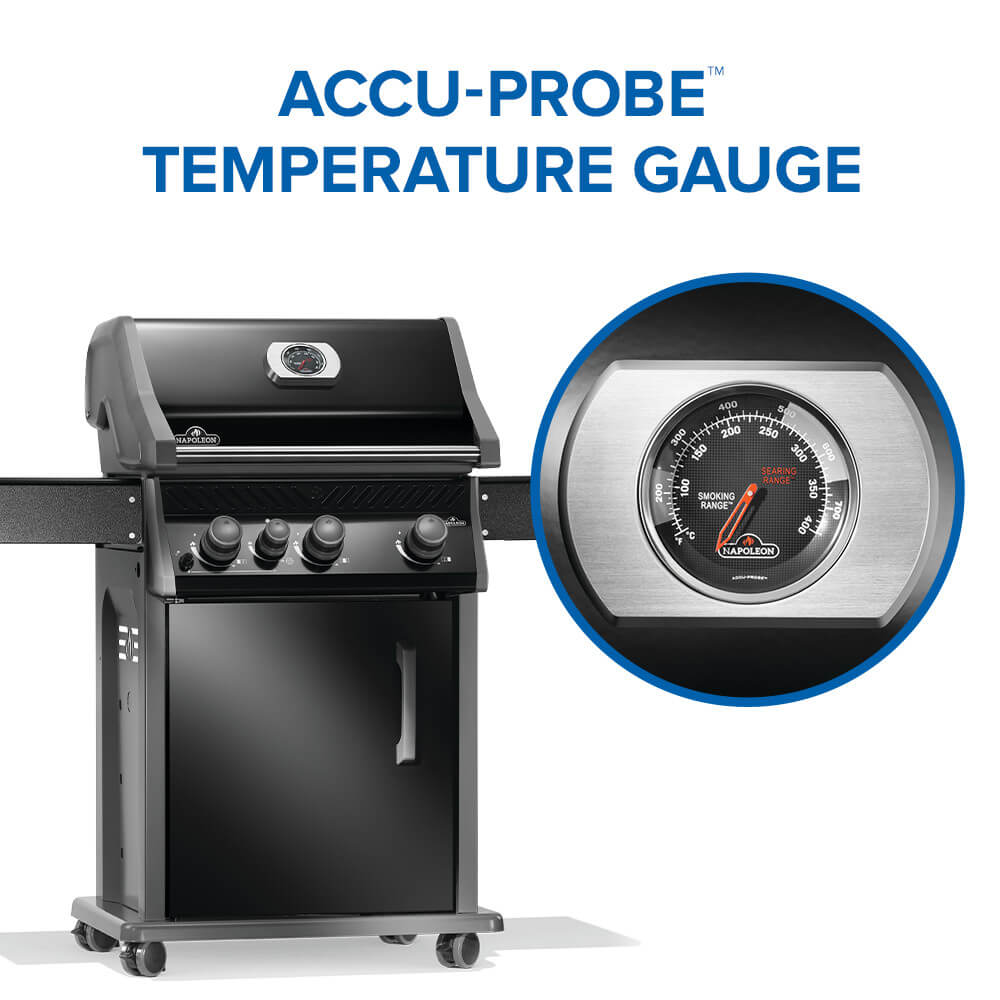 Rogue® 425 Natural Gas Grill with Range Side Burner, Black
