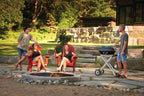TravelQ™ PRO285X Portable Propane Gas Grill with Scissor Cart, Black