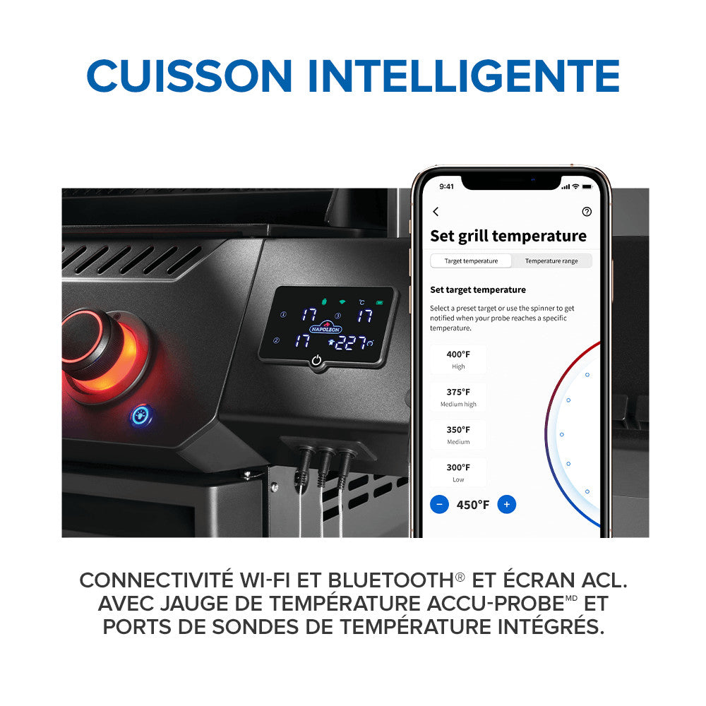 Phantom Prestige® 500 Connected, Propane Gas Grill with Infrared Side and Rear Burner, Matte Black