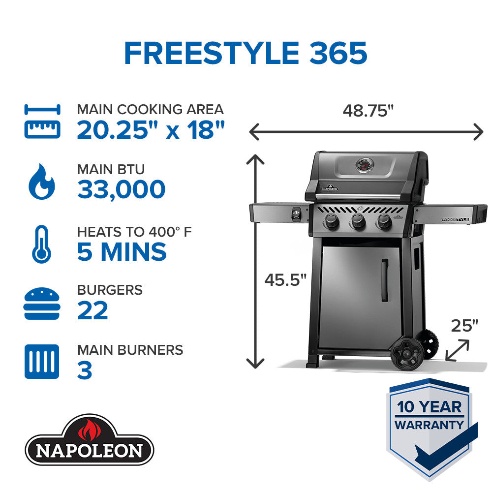 Freestyle™ 365 Propane Gas Grill, Graphite Grey