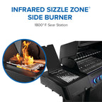 Phantom Prestige® 500 Connected, Propane Gas Grill with Infrared Side and Rear Burner, Matte Black