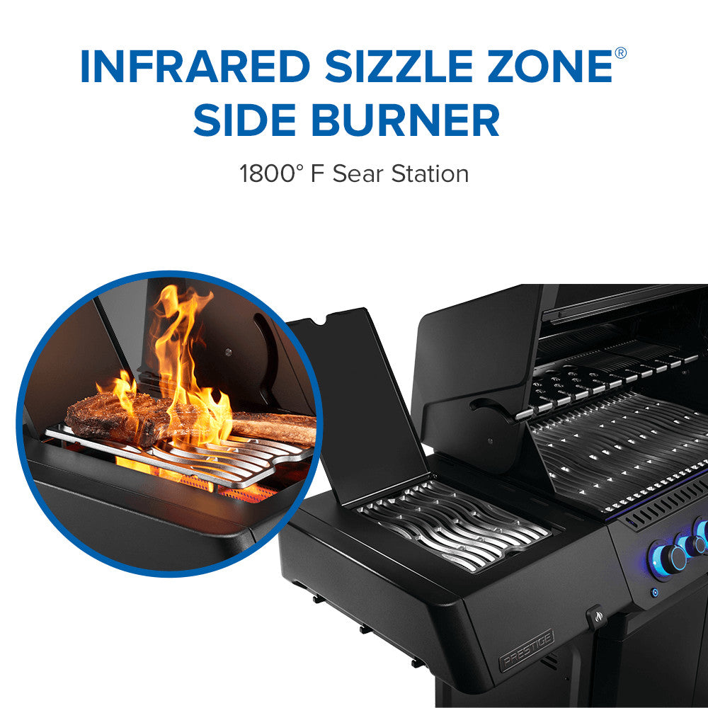 Phantom Prestige® 500 Connected, Propane Gas Grill with Infrared Side and Rear Burner, Matte Black