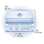 Built-In 700 Series 32" with Infrared Rear Burner Natural Gas, Matte Black