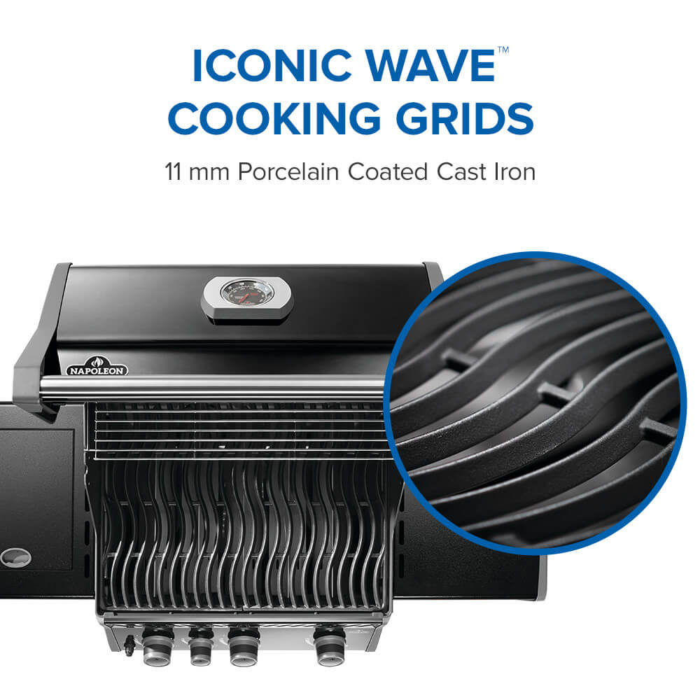 Rogue® 425 Natural Gas Grill with Range Side Burner, Black