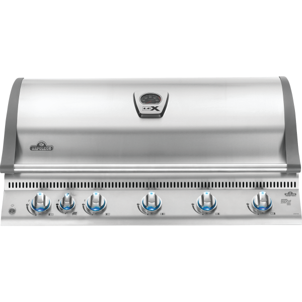 Built-in LEX 730 Natural Gas Grill Head with Infrared Bottom and Rear Burners, Stainless Steel