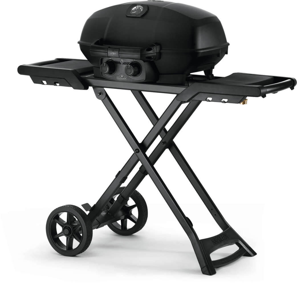 PHANTOM TravelQ® PRO 285 Portable Gas Grill with Scissor Cart, Matte/Matt Black