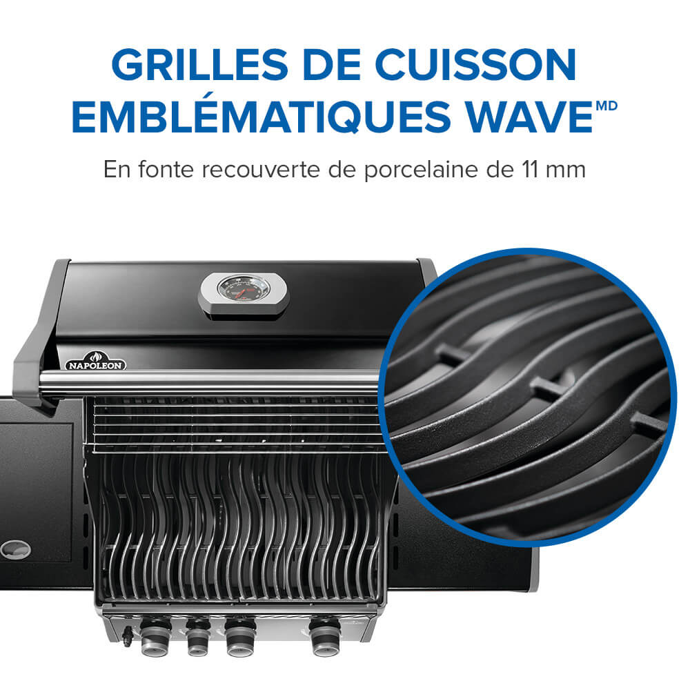 Rogue® 425 Natural Gas Grill with Range Side Burner, Black