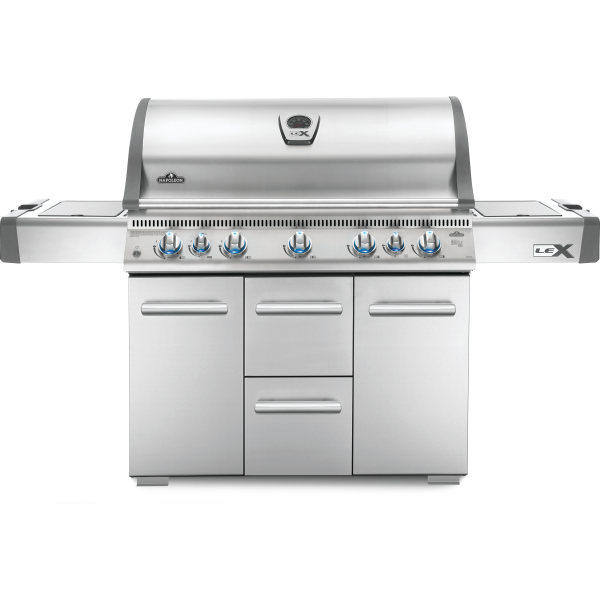 LEX 730 Natural Gas Grill with Side Burner and Infrared Bottom & Rear Burners, Stainless Steel