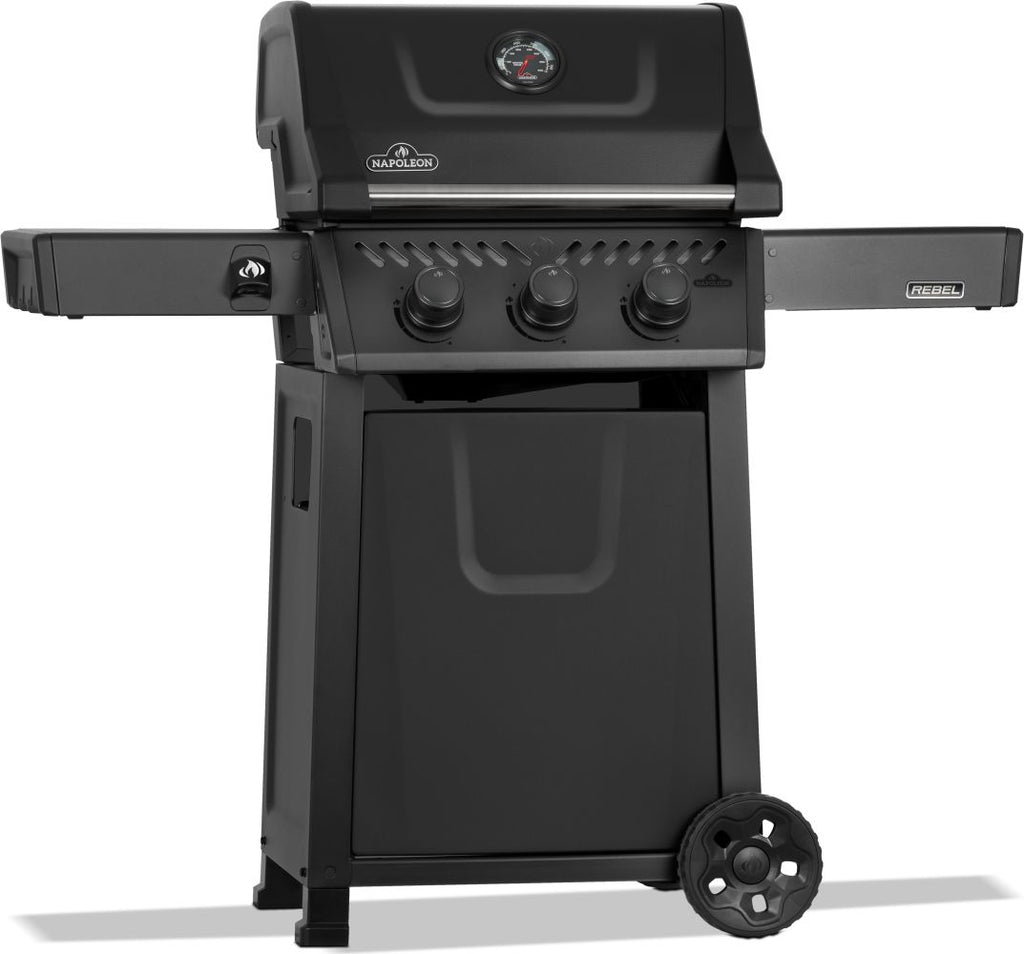 Rebel 3 Propane Gas Grill, Matte Black