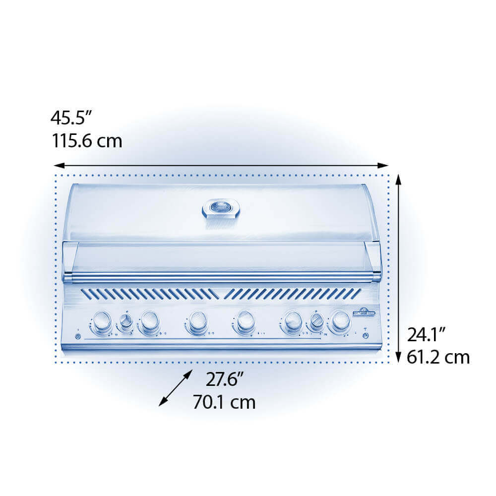 Built-In 700 Series 44" with Dual Infrared Rear Burners, Propane, Stainless Steel