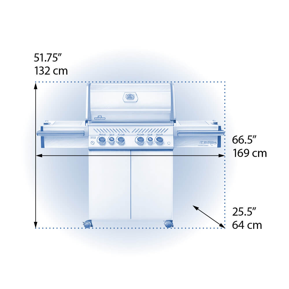 Prestige® PRO 500 Propane Gas Grill with Infrared Rear and Side Burners, Stainless Steel