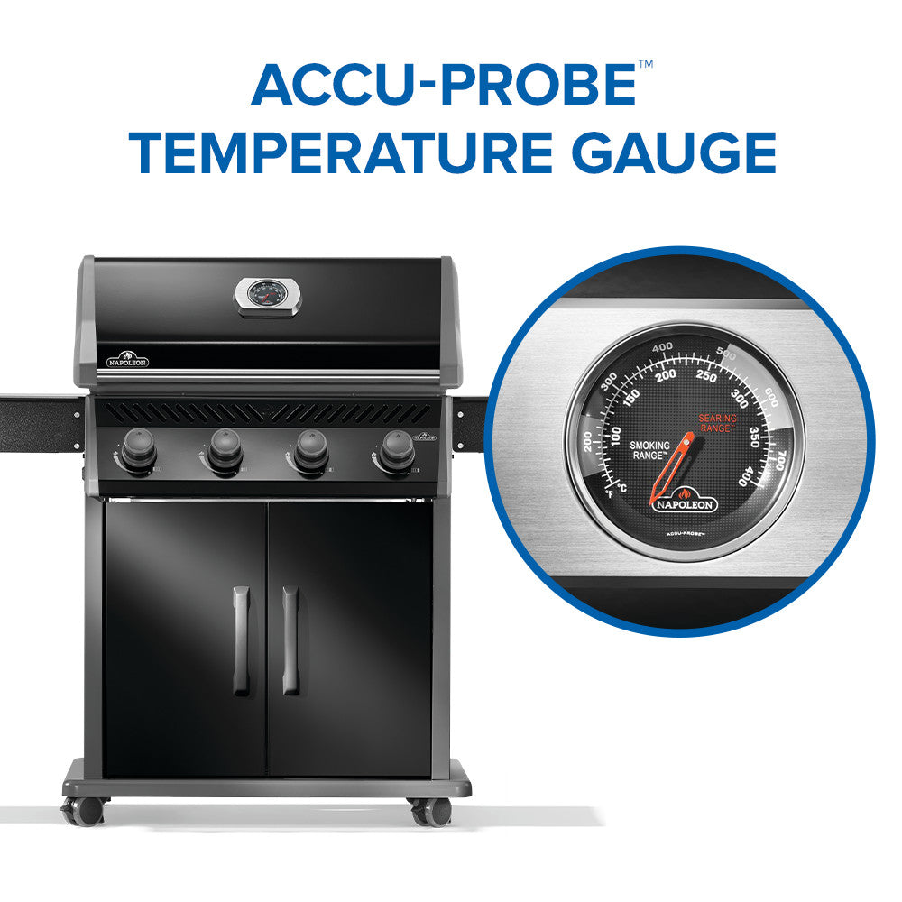Rogue® 525 Natural Gas Grill, Black, Stainless Steel Grids