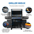 Phantom Prestige® 500 Connected, Propane Gas Grill with Infrared Side and Rear Burner, Matte Black