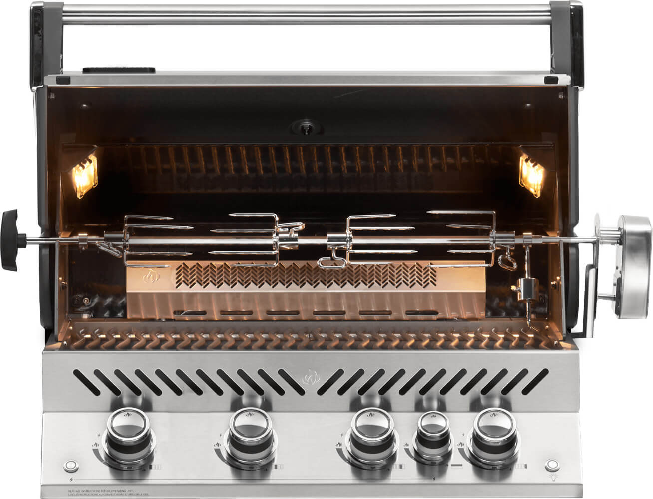 Built-in Prestige® PRO 500 Natural Gas Grill Head with Infrared Rear Burner, Stainless Steel