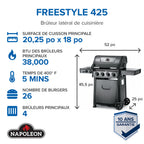 Freestyle™ 425 Propane Gas Grill with Range Side Burner, Graphite Grey