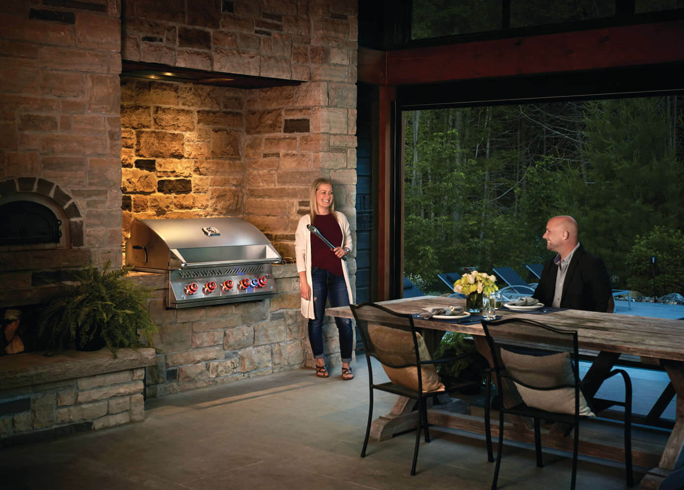 Built-In 700 Series 38" with Infrared Rear Burner Natural Gas, Stainless Steel