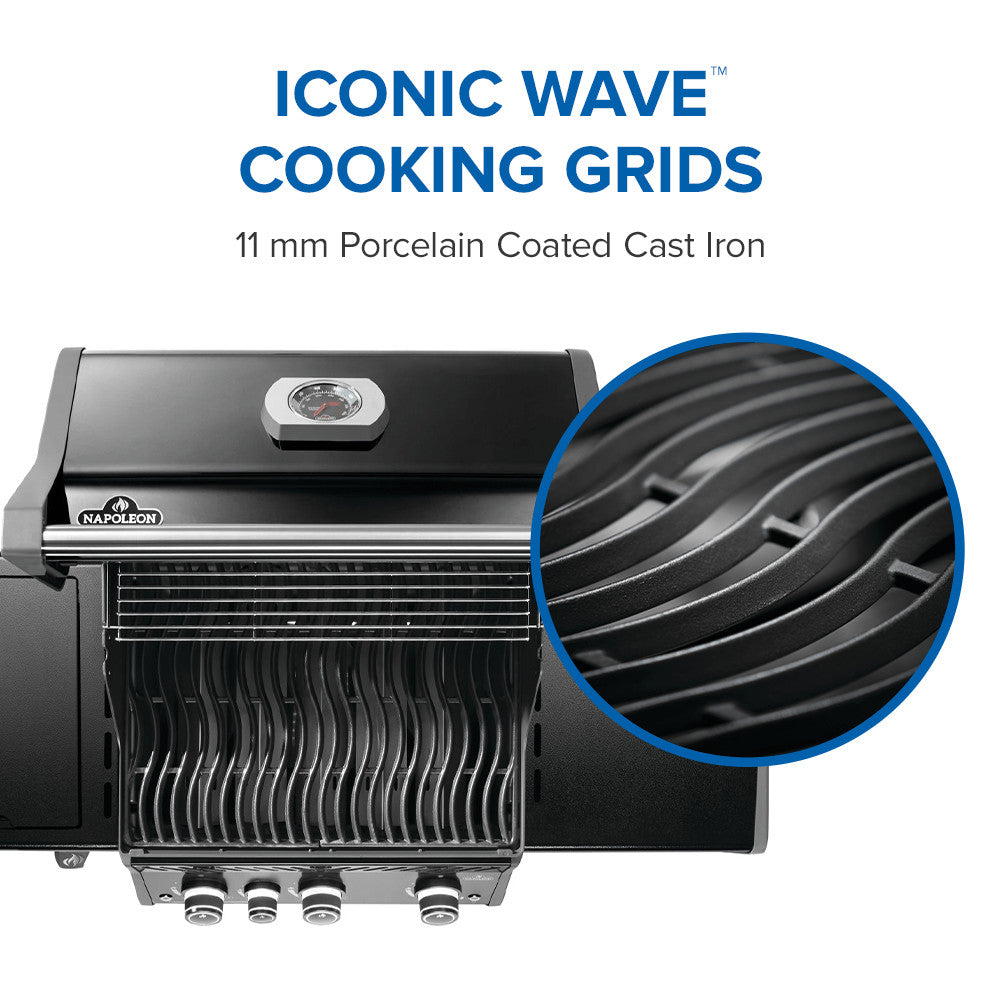 Rogue® PRO 425 Natural Gas Grill with Infrared Side Burner, Black