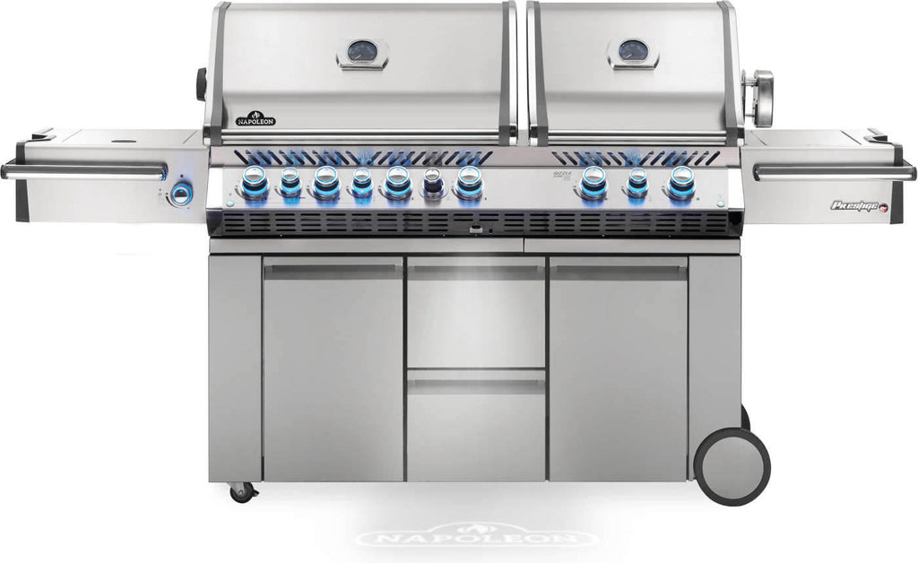 Prestige® PRO 825 Propane Gas Grill with Power Side Burner and Infrared Rear & Bottom Burners, Stainless Steel
