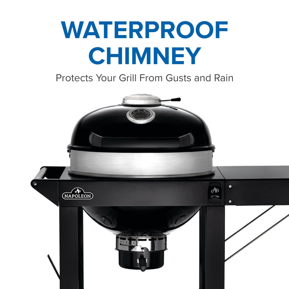 PRO22 Charcoal Kettle Grill, Black with Cart
