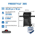 Freestyle™ 365 3-Burner Propane Gas Grill, Matte Black