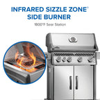 Rogue® PRO 525 Propane Gas Grill with Infrared Side Burner, Stainless Steel