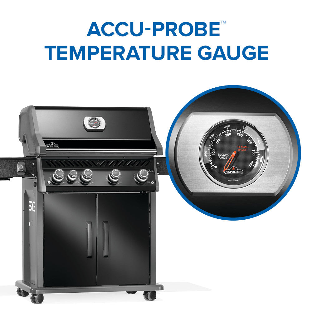 Rogue® PRO 525 Propane Gas Grill with Infrared Side Burner, Black
