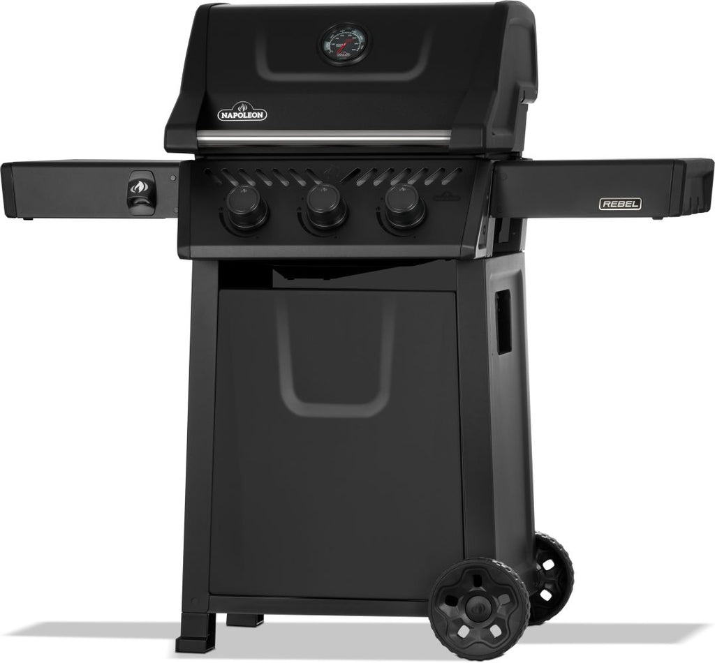 Rebel 3 Propane Gas Grill, Matte Black
