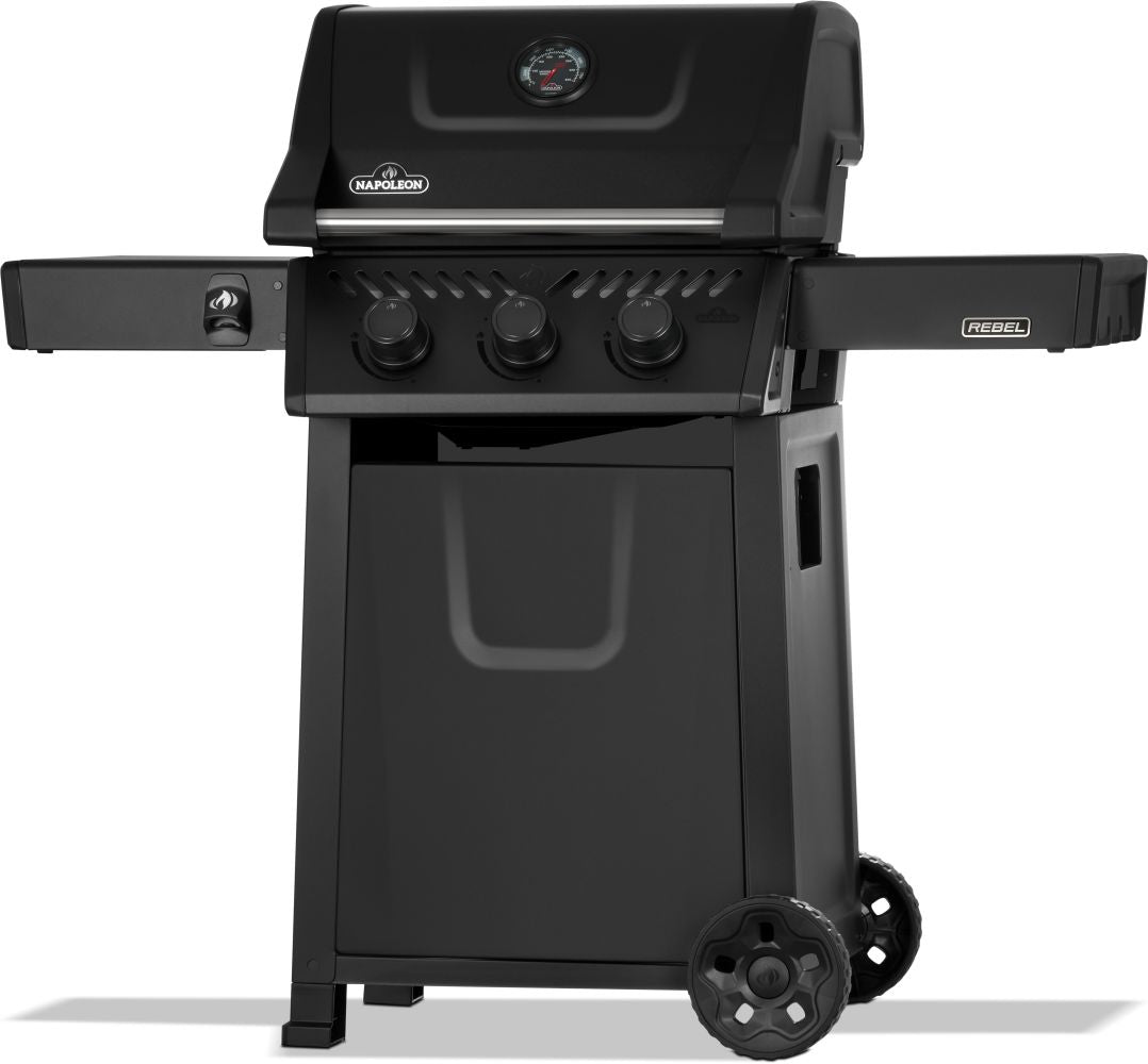 Rebel 3 Propane Gas Grill, Matte Black