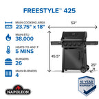 Freestyle™ 425 4-Burner Natural Gas Grill, Matte Black
