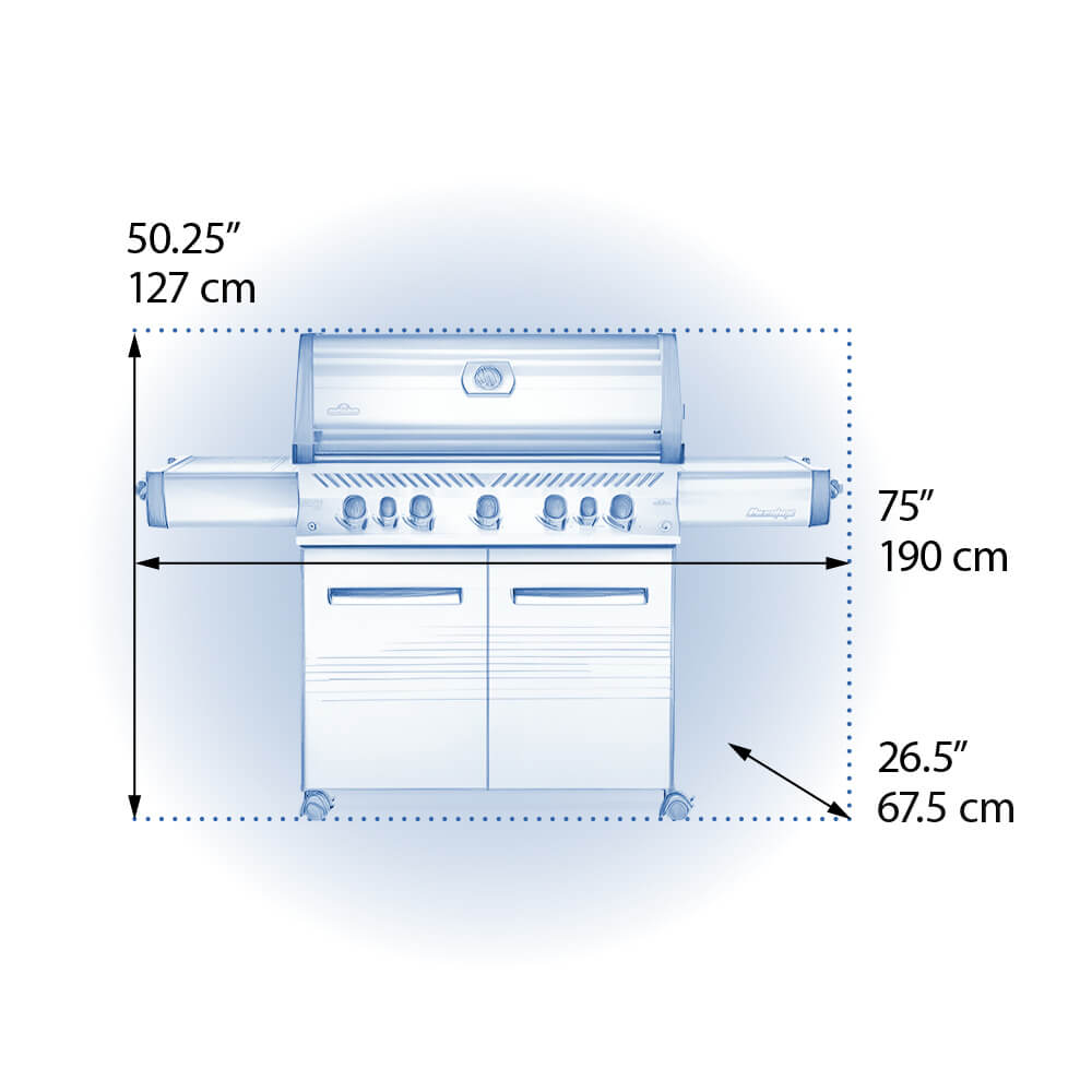 Prestige® 665 Natural Gas Grill with Infrared Side and Rear Burners, Stainless Steel
