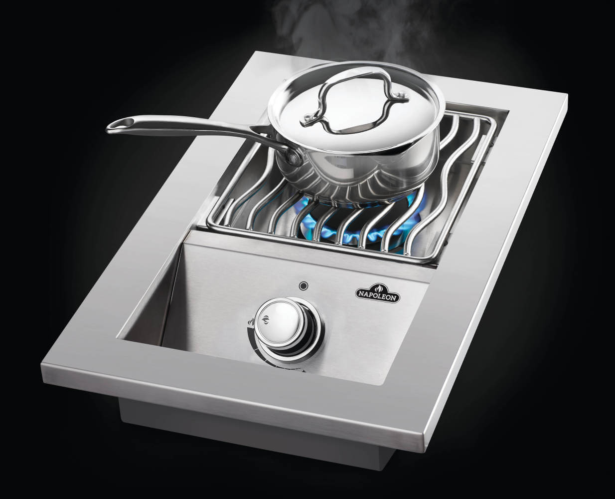Built-in 500 Series Single Range Top Burner, Stainless Steel Cover