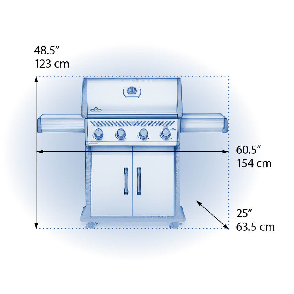 Rogue® XT 525 Natural Gas Grill with Bonus Smoker Box, Stainless Steel