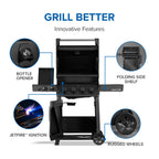 Freestyle™ PRO 425 Propane Gas Grill with Infrared Side Burner, Matte Black